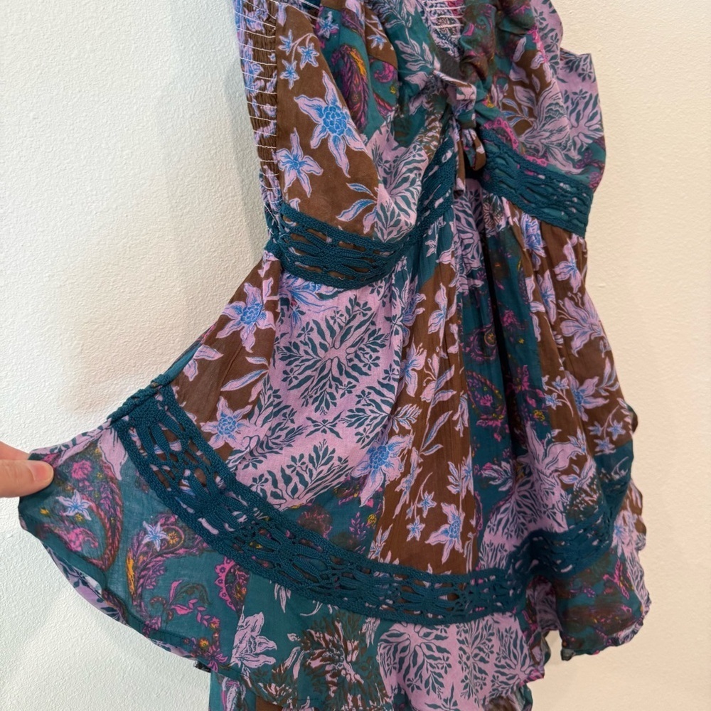 NWOT Free People Bali-Oletta Romper In Lupine Combo Size Large - Picture 6 of 14